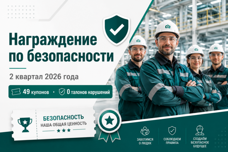 Награждение по безопасности за 2 квартал 2026 года